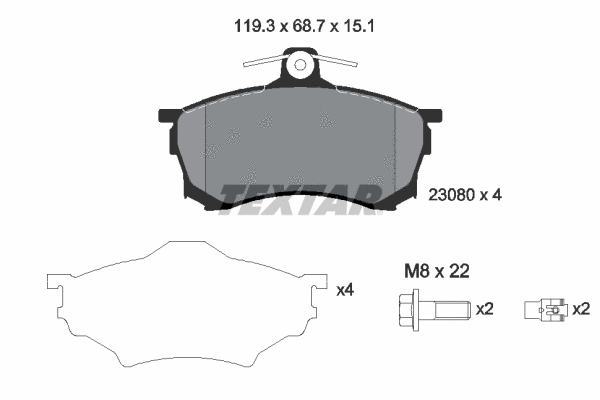 Brake Pad Set, disc brake (2308001)