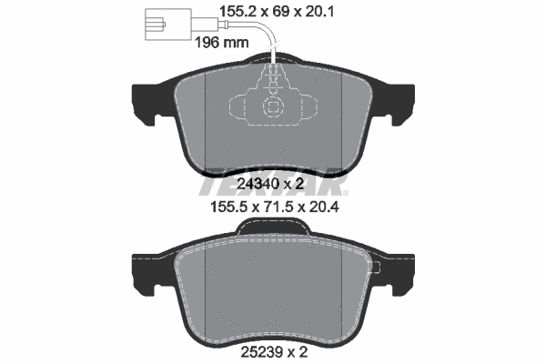 Brake Pad Set, disc brake (2434001)