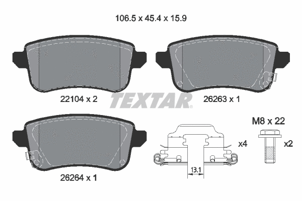 Brake Pad Set, disc brake (2210401)