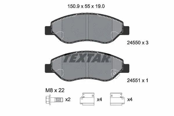 Brake Pad Set, disc brake (2455001)