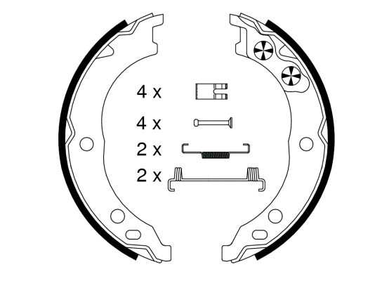 Brake Shoe Set, parking brake (91064800)