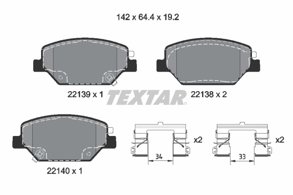Brake Pad Set, disc brake (2213901)