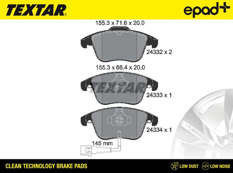 Brake Pad Set, disc brake (2433301CP)