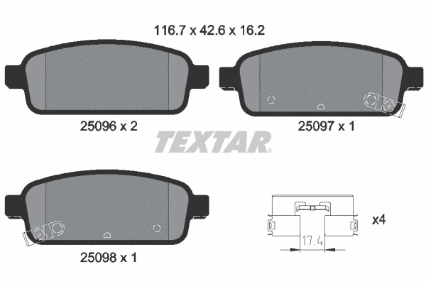 Brake Pad Set, disc brake (2509601)