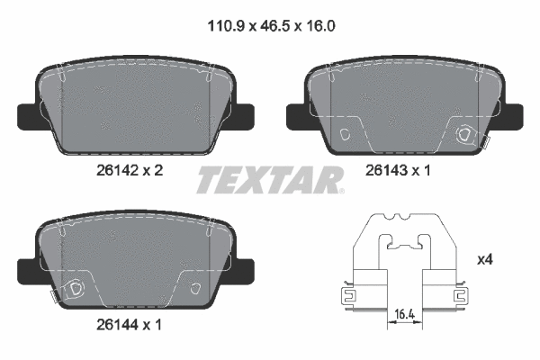 Brake Pad Set, disc brake (2614201)
