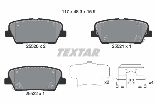 Brake Pad Set, disc brake (2552001)