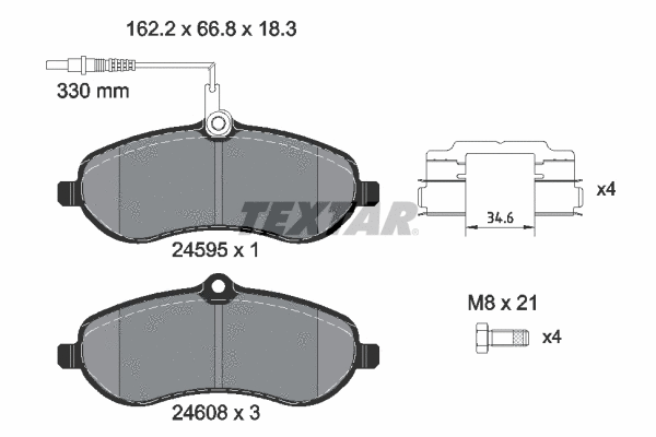 Brake Pad Set, disc brake (2459501)