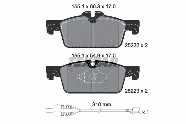 Brake Pad Set, disc brake (2522201)