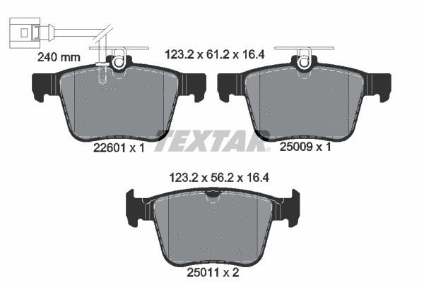 Brake Pad Set, disc brake (2260101)