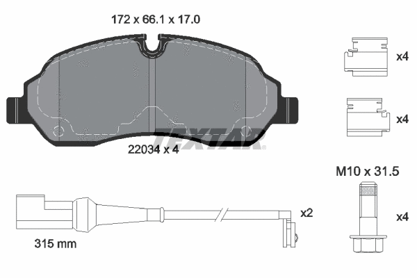 Brake Pad Set, disc brake (2203401)