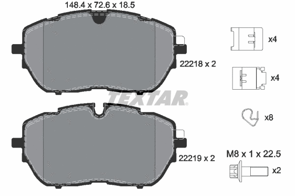 Brake Pad Set, disc brake (2221801)