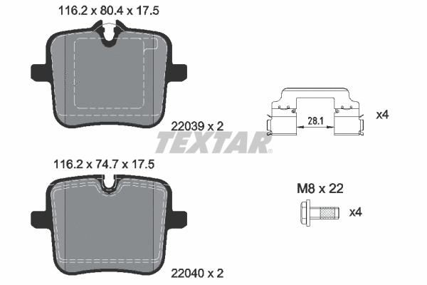 Brake Pad Set, disc brake (2203901)