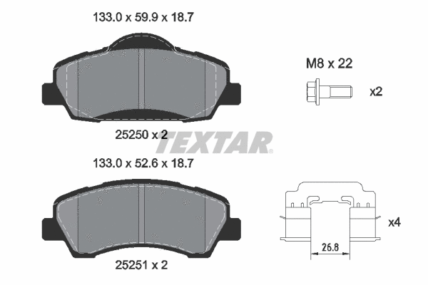 Brake Pad Set, disc brake (2525004)