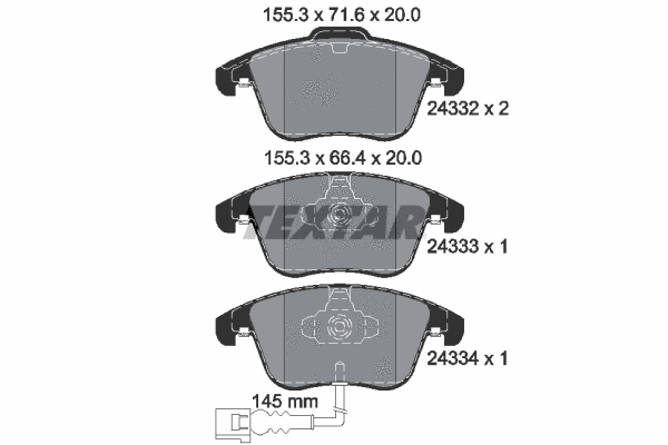 Brake Pad Set, disc brake (2433301)