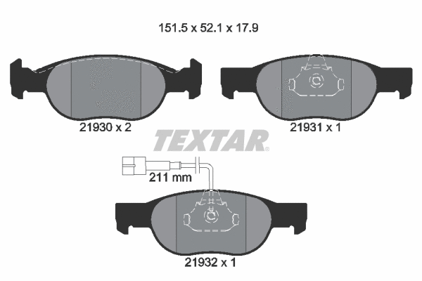 Brake Pad Set, disc brake (2193002)