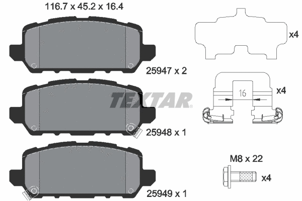 Brake Pad Set, disc brake (2594701)