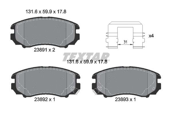 Brake Pad Set, disc brake (2389105)