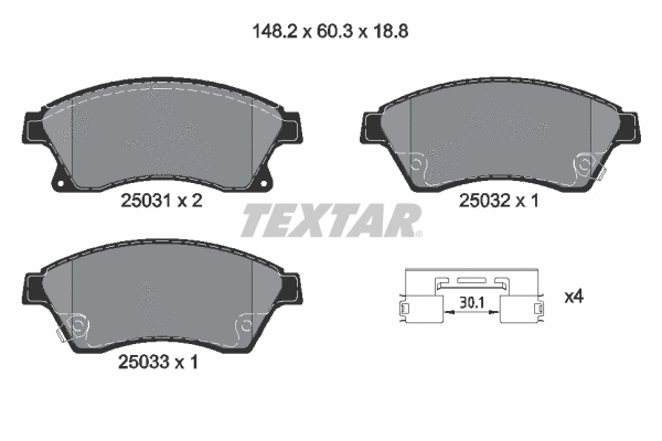 Brake Pad Set, disc brake (2503101)