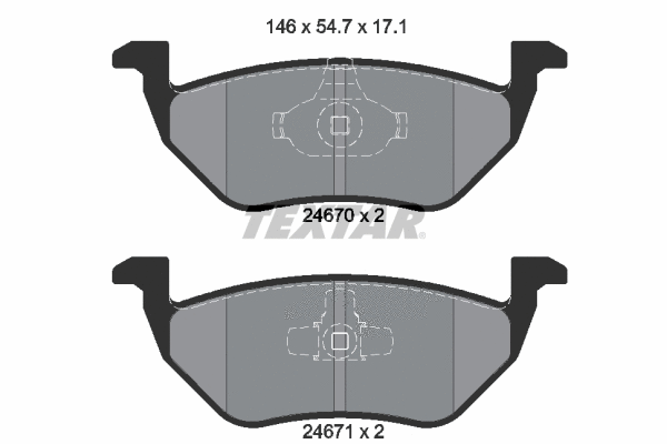 Brake Pad Set, disc brake (2467001)