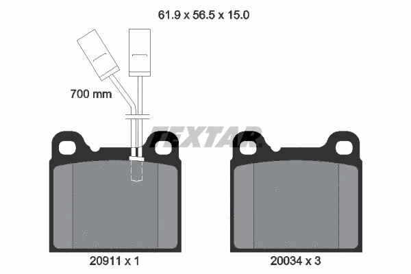 Brake Pad Set, disc brake (2091101)