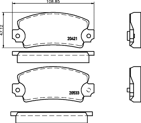 Brake Pad Set, disc brake (2042102)