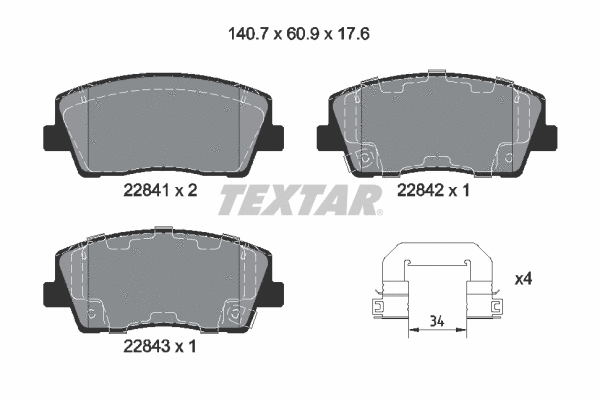 Brake Pad Set, disc brake (2284101)