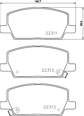 Brake Pad Set, disc brake (2231101)
