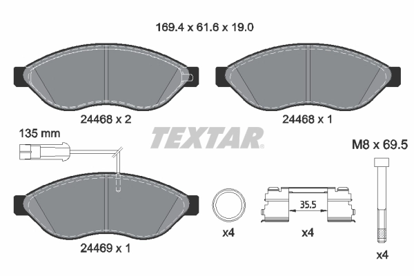 Brake Pad Set, disc brake (2446807)