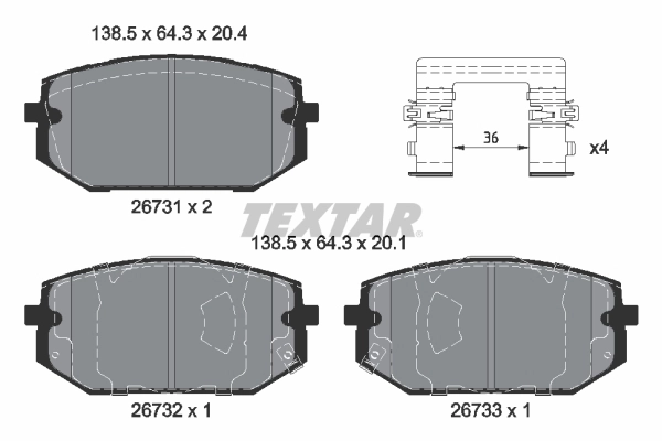 Brake Pad Set, disc brake (2673101)