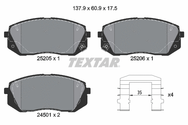 Brake Pad Set, disc brake (2520501)