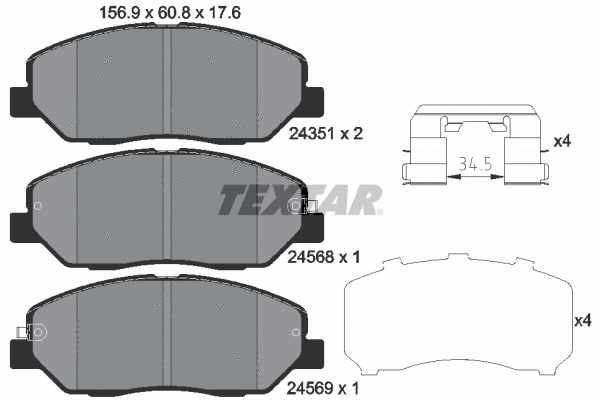 Brake Pad Set, disc brake (2435101)
