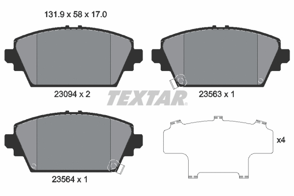 Brake Pad Set, disc brake (2309401)