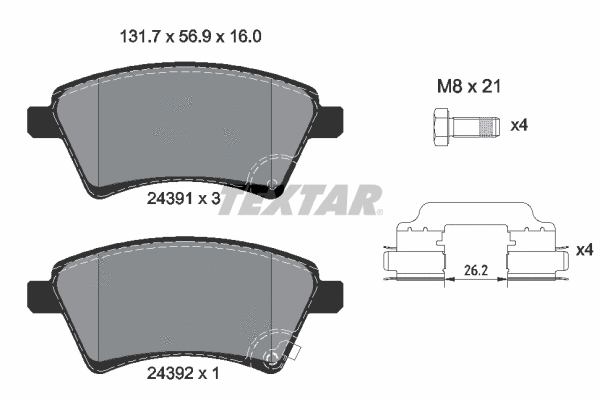 Brake Pad Set, disc brake (2439101)