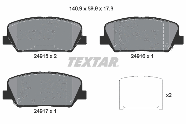 Brake Pad Set, disc brake (2491501)