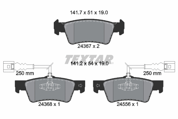 Brake Pad Set, disc brake (2436701)