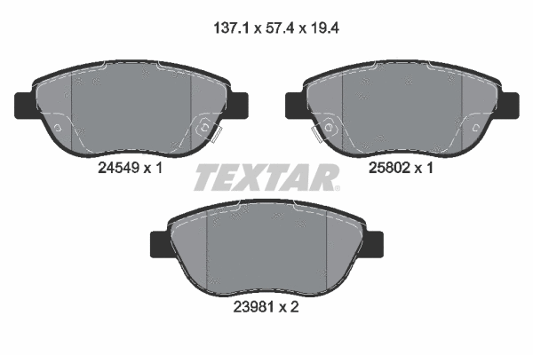 Brake Pad Set, disc brake (2454901)