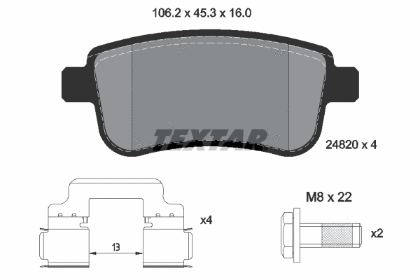 Brake Pad Set, disc brake (2482001)