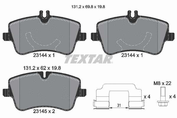 Brake Pad Set, disc brake (2314401)