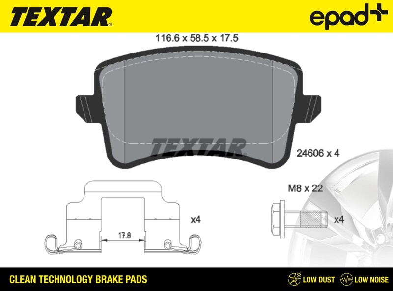 Brake Pad Set, disc brake (2460602CP)