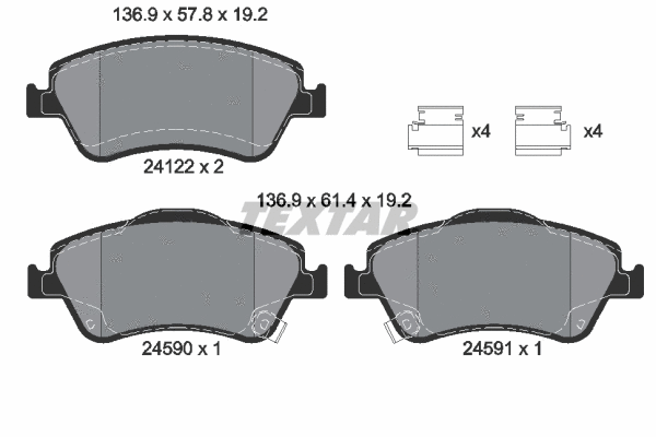 Brake Pad Set, disc brake (2412201)