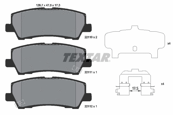 Brake Pad Set, disc brake (2211001)