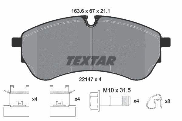 Brake Pad Set, disc brake (2214701)