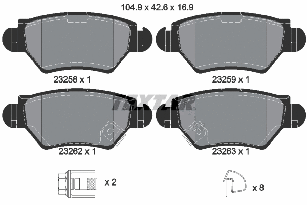 Brake Pad Set, disc brake (2325803)