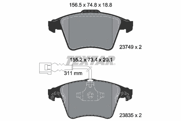 Brake Pad Set, disc brake (2374901)