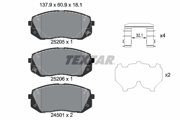 Brake Pad Set, disc brake (2520504)