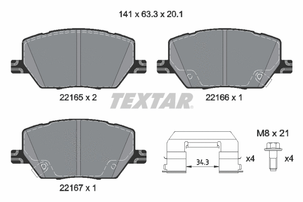 Brake Pad Set, disc brake (2216503)
