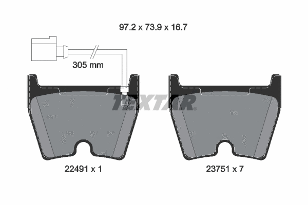 Brake Pad Set, disc brake (2249101)