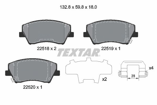 Brake Pad Set, disc brake (2251801)