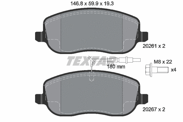 Brake Pad Set, disc brake (2026101)