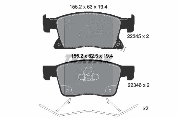 Brake Pad Set, disc brake (2234501)